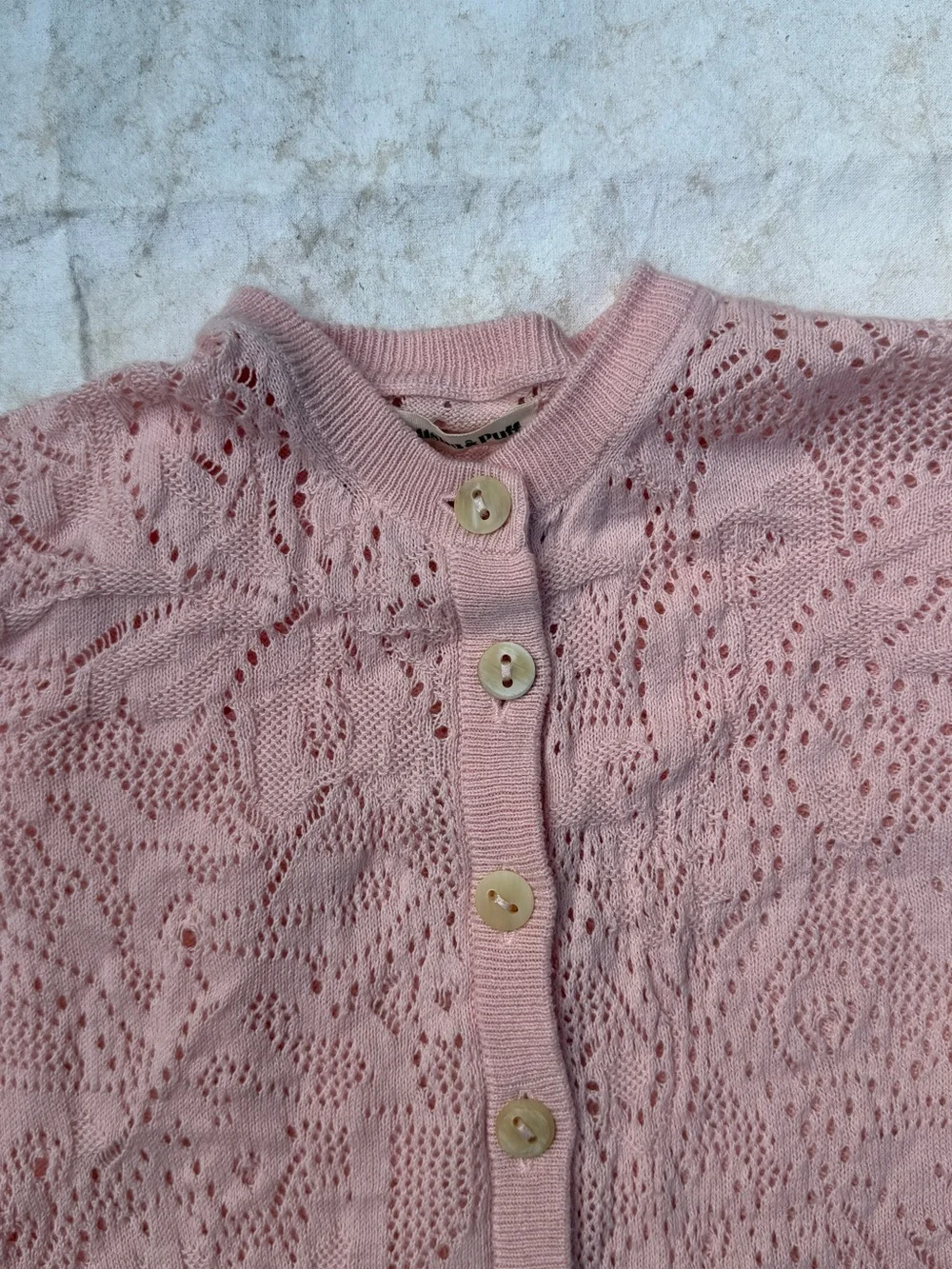 Misha & Puff Pink Lace Knit Cardigan